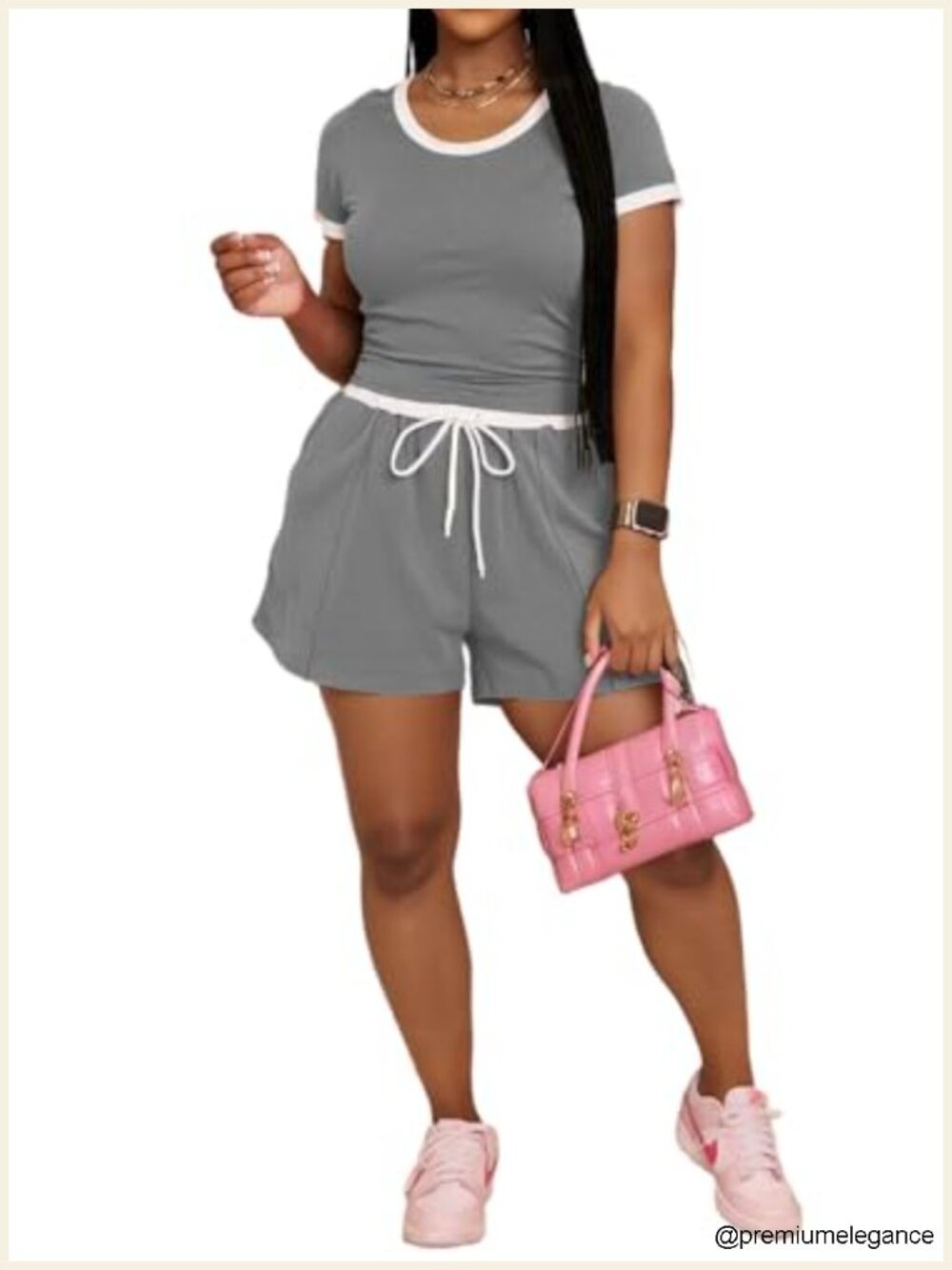Women's 2 Piece Lounge Set Ribbed Knit Shorts Travel Outfit